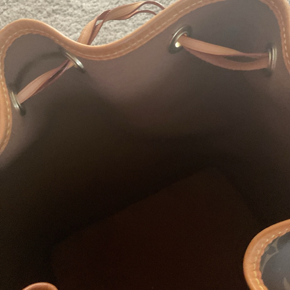 Brown Monogram Drawstring Bucket Bag - image 6